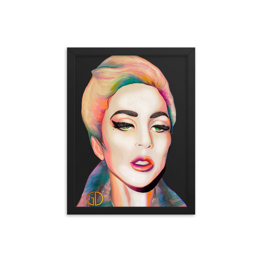 Framed Matte Print of Original Art - "Lady Gaga"