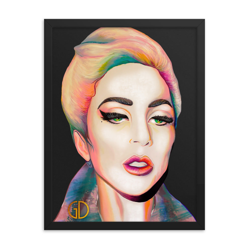 Framed Matte Print of Original Art - "Lady Gaga"