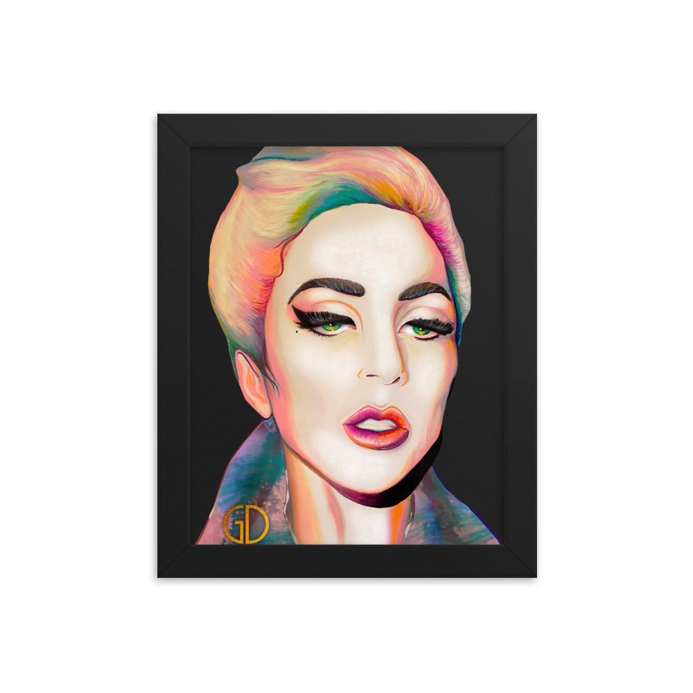 Framed Matte Print of Original Art - "Lady Gaga"